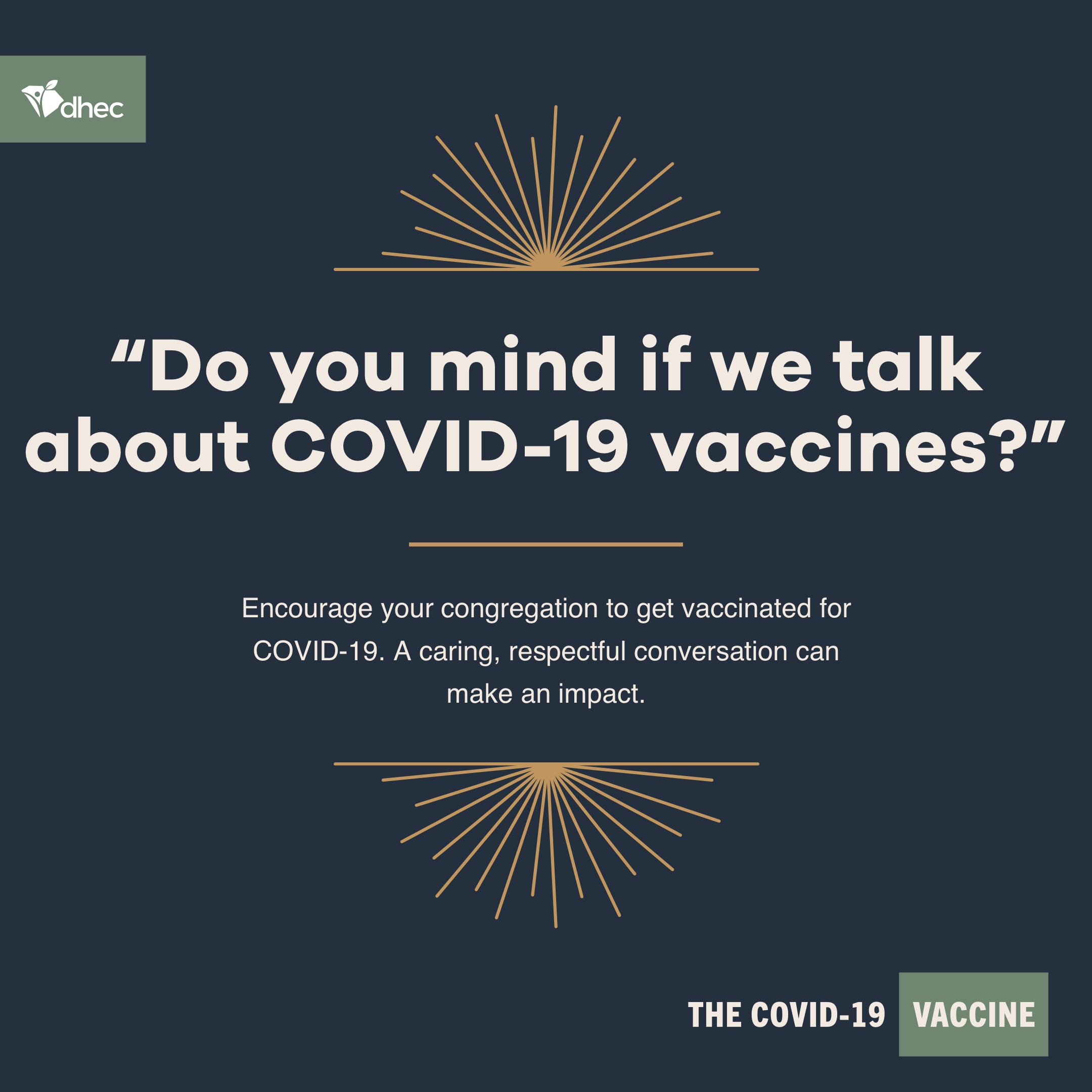 Do you mind if we talk about the COVID-19 vaccine?