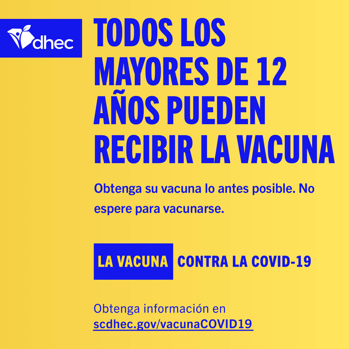 Todos los mayores de 12 anos pueden recibir la vacuna.